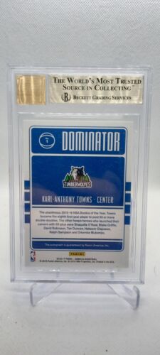 2016-17 Donruss Dominators Blue Karl- Anthony Towns Auto /49 BGS 9.5 Color Match