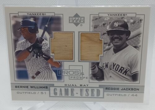 2001 Upper Deck Pros & Prospects Bernie Williams Reggie Jackson Bat #PLWJ