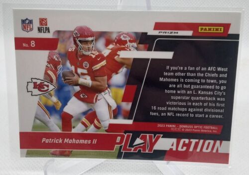 2023-24 Donruss Optic Patrick Mahomes Play Action Silver Prizm. Chiefs