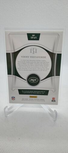 2021 Panini National Treasures Treasured Holo Gold /10 Vinny Testaverde Patch