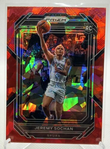 2023 Prizm Jeremy Sochan Red Cracked Ice Prizm Rookie Card