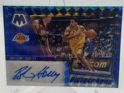 ROBERT HORRY  2022-23 Panini Mosaic Pictographs Blue Prizm Auto /49 Rare Lakers