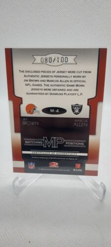 JIM BROWN MARCUS ALLEN 2006 Leaf Limited MATCHING NUMBERS DUAL PATCH /100 HOF