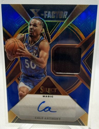 COLE ANTHONY 2023-24 SELECT X-FACTOR PATCH AUTOGRAPH BLUE AUTO /49 COLOR MATCH