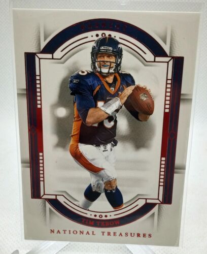 2023 Panini National Treasures Red Jersey Numbers Tim Tebow /15 SSP Den Broncos