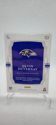 2020 National Treasures #189 Devin Duvernay Rookie Patch Auto /99 Ravens