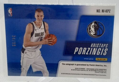 2018-19 Contenders Optic NBA Ink Auto  Kristaps Porzingis /99 Dallas Mavericks