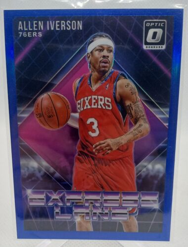 2018-19 Optic Express Lane Blue Prizm- Allen Iverson /85 Philadelphia 76ers!