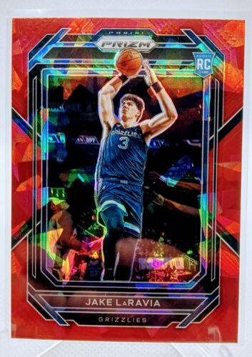 * JAKE LARAVIA * 2022-23 PRIZM RED CRACKED ICE REFRACTOR RC # 244