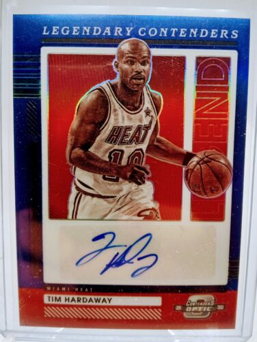 Tim Hardaway Blue Prizm Autograph /75 2021-22 Panini Contenders Optic Basketball