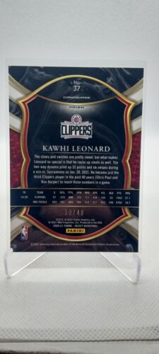 2020-21 Select Concourse Red Disco Prizm- Kawhi Leonard /49 Los Angeles Clippers