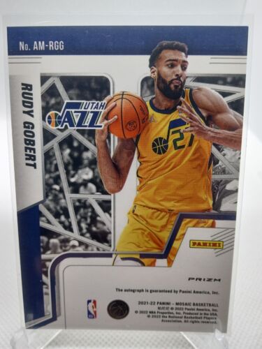 2021-22 Mosaic Choice Red & Yellow Fusion Prizm #AM-RGG Rudy Gobert Auto