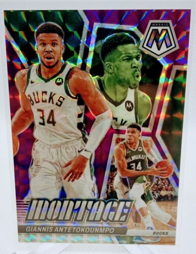 2023 Panini Mosaic Giannis Antetokounmpo Montage Purple /99