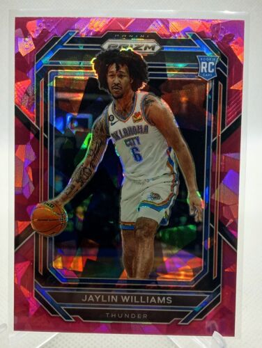 JAYLIN WILLIAMS RC 2022-23 Panini PRIZM PINK CRACKED ICE ROOKIE THUNDER #247