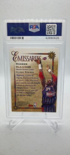 1998-99 TOPPS EMISSARIES HAKEEM OLAJUWON #E17 PSA 8