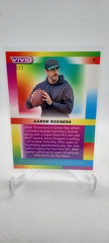 2024 Leaf Vivid Blue Refractor Aaron Rodgers #1  /7