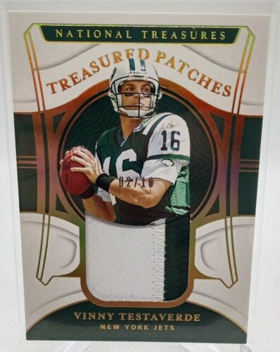 2021 Panini National Treasures Treasured Holo Gold /10 Vinny Testaverde Patch