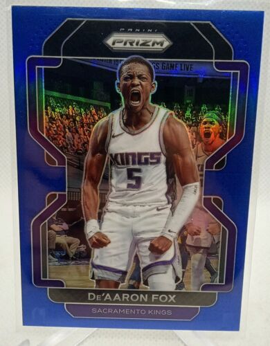 2021-22 Panini Prizm Blue Prizm #148 De'Aaron Fox /199