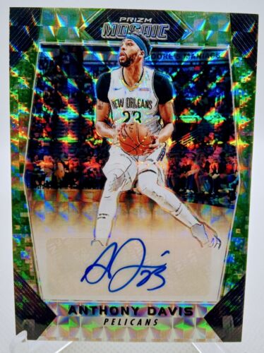 2017-18 PANINI PRIZM MOSAIC AUTOGRAPHS CAMO #23 ANTHONY DAVIS /25 Rare