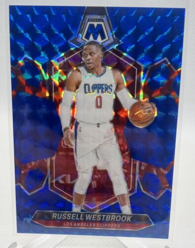 2023-24 Panini Mosaic Blue Mosaic Prizm #19 Russell Westbrook /199