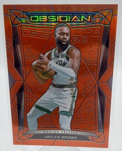 2023-24 Panini Obsidian Jaylen Brown Electric Etch Orange Flood /99 Celtics #99