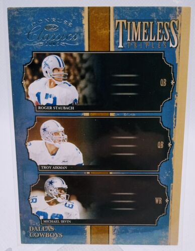 2005 Donruss Classics Timeless Triples Silver #4 Staubach Aikman Irvin /500