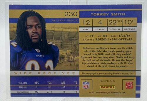 2011 Playoff Contenders #230 Torrey Smith Rookie Ticket AUTO NFL