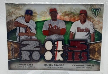 2015 Topps Triple Threads 2015 Rookies Emerald Patch /18 Javier Baez, Franco +