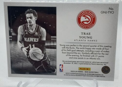 2023-24 Noir TRAE YOUNG Game Night Jersey Patch /99 Atlanta Hawks