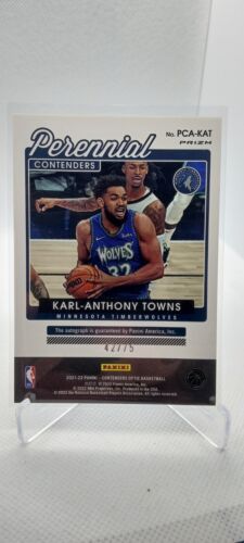 2021-22 Contenders Optic Perennial Blue Prizm Auto - Karl Anthony Towns /75