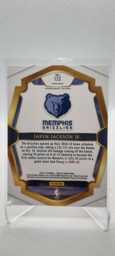 2018-19 Select Premiere Tri Color Rookie- Jaren Jackson Jr. Memphis Grizzlies!