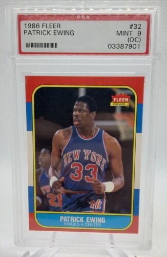 1986 Fleer Basketball Patrick Ewing ROOKIE RC #32 PSA 9 OC MINT