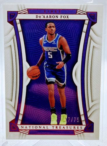 De’Aaron Fox 2022-23 Panini National Treasures Ruby Parallel /75