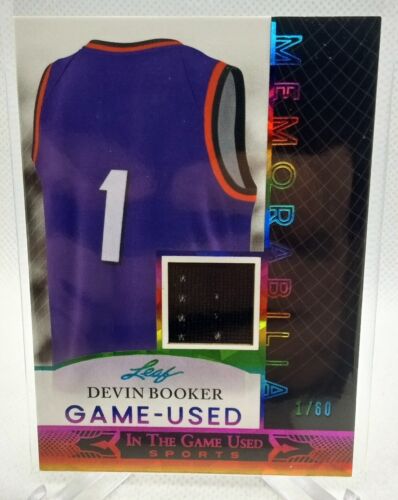 2024 Leaf In the Game Used Devin Booker Jersey Patch /60 Jersey Number 1/1