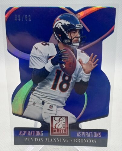 Peyton Manning #28 - 2014 Panini Elite - Aspirations Blue Die-Cut /82 (Broncos)