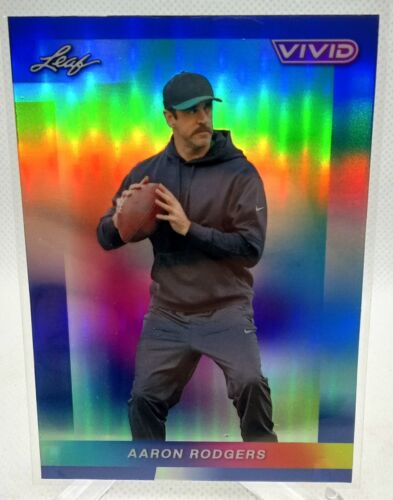 2024 Leaf Vivid Blue Refractor Aaron Rodgers #1  /7