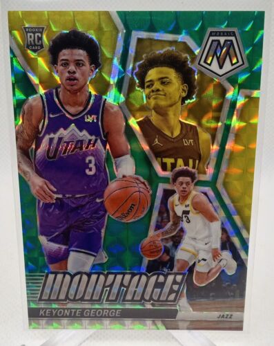 KEYONTE GEORGE 2023-24 Panini Mosaic MONTAGE TEAL GREEN PRIZM RC /75 Jazz #3