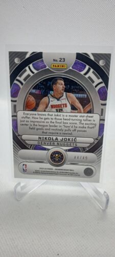 2023-24 Panini Obsidian Nikola Jokic #23 Orbital Electric Etch Purple /49 SP