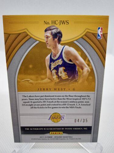 2018-19 Opulence Champions of the Hall Autograph- Jerry West /35 LA Lakers!