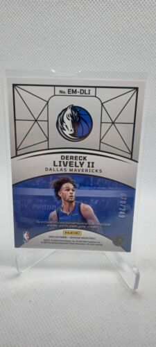 2023-24 Panini Obsidian - Eclipse Materials #EM-DLI Dereck Lively /249 (MEM, RC)