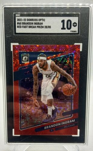 2021-22 Panini Donruss Optic Red Fast Break Prizm /85 Brandon Ingram #60 SGC 10