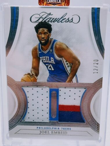 2021-22 Panini Flawless Dual Patch Silver Joel Embiid  Game-Worn Patch /20