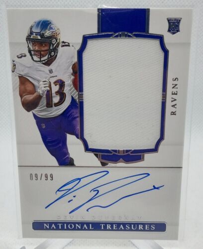 2020 National Treasures #189 Devin Duvernay Rookie Patch Auto /99 Ravens