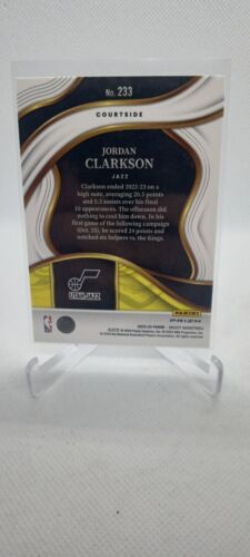 2023-24 Panini Select #223 Jordan Clarkson Zebra Prizm Courtside Case Hit SSP