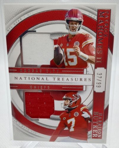 2023 Panini National Treasures Patrick Mahomes Harrison Butker Dual Patch /99