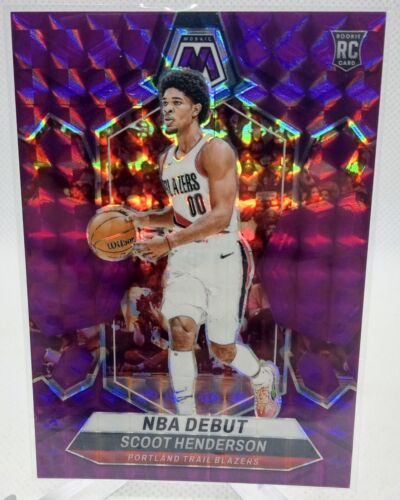 2023-24 Mosaic Scoot Henderson Purple Prizm NBA Debut Rookie Card RC # /99