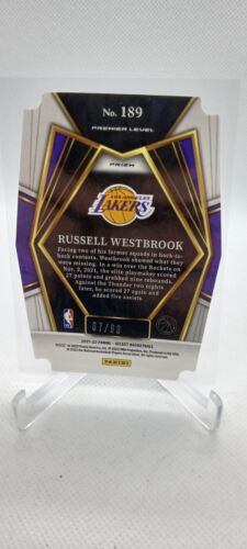 2021 Panini Select Premier Level Purple Prizm Die-Cut /99 Russell Westbrook #189