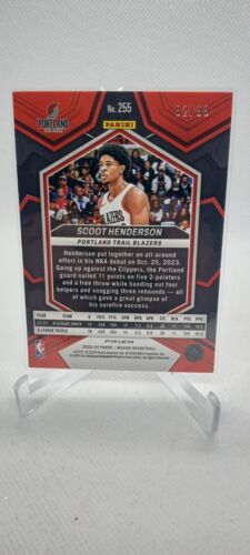 2023-24 Mosaic Scoot Henderson Purple Prizm NBA Debut Rookie Card RC # /99