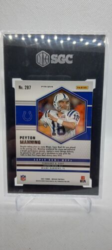 Peyton Manning 2021 Panini Mosaic Super Bowl MVPs Mosaic Prizm Silver SGC 10 Gem