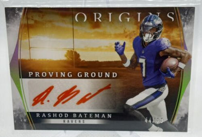 2023 Panini Origins Rashod Bateman Proving Ground Auto /99 Orange Ink Ravens